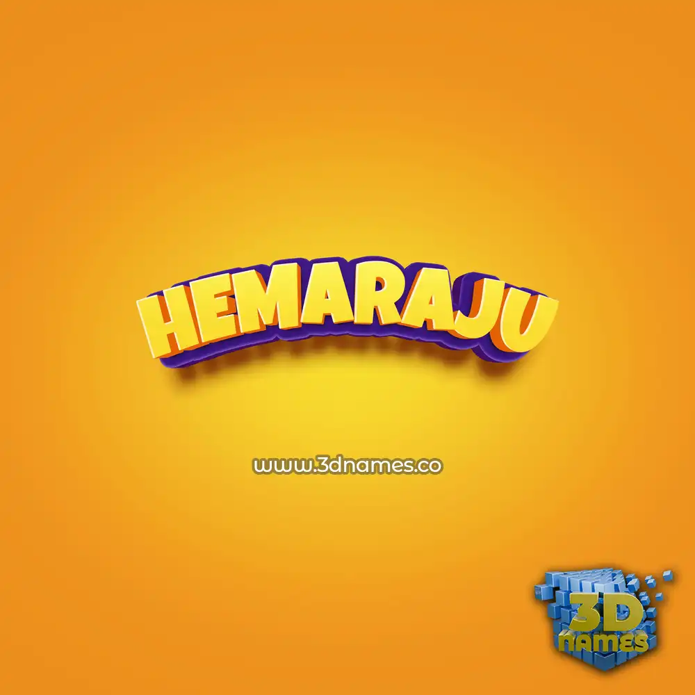 hemaraju in Orange Toon style - 3D name wallpaper