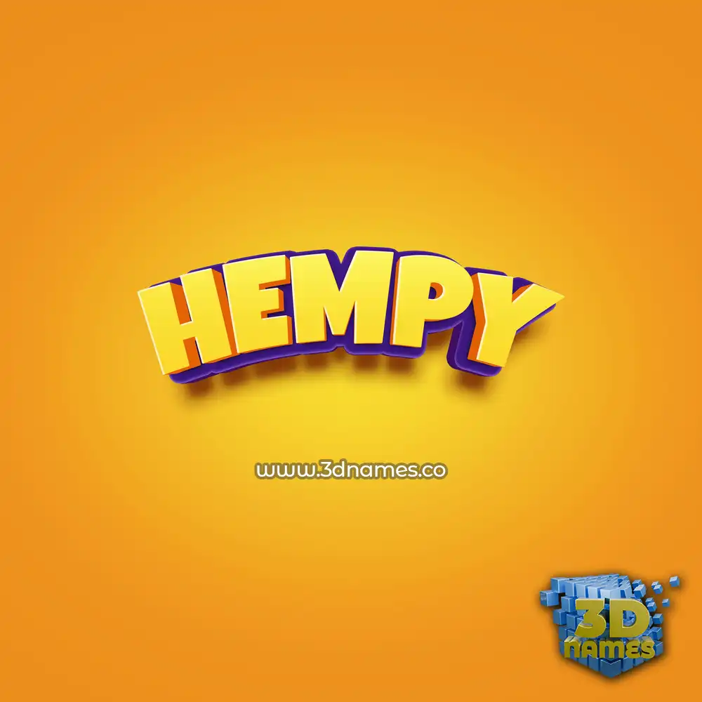 hempy in Orange Toon style - 3D name wallpaper