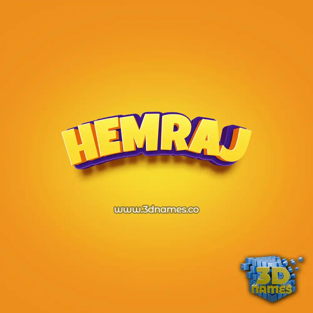 hemraj in Orange Toon style - 3D name wallpaper