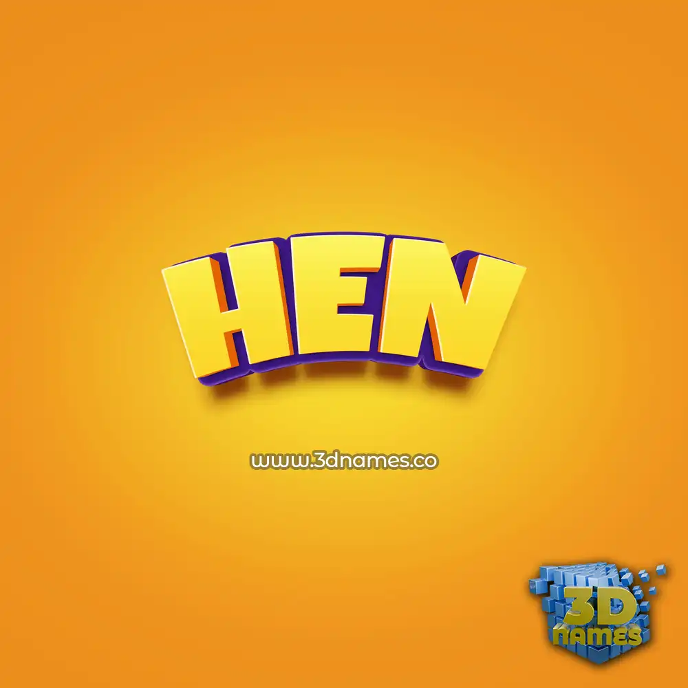 hen in Orange Toon style - 3D name wallpaper