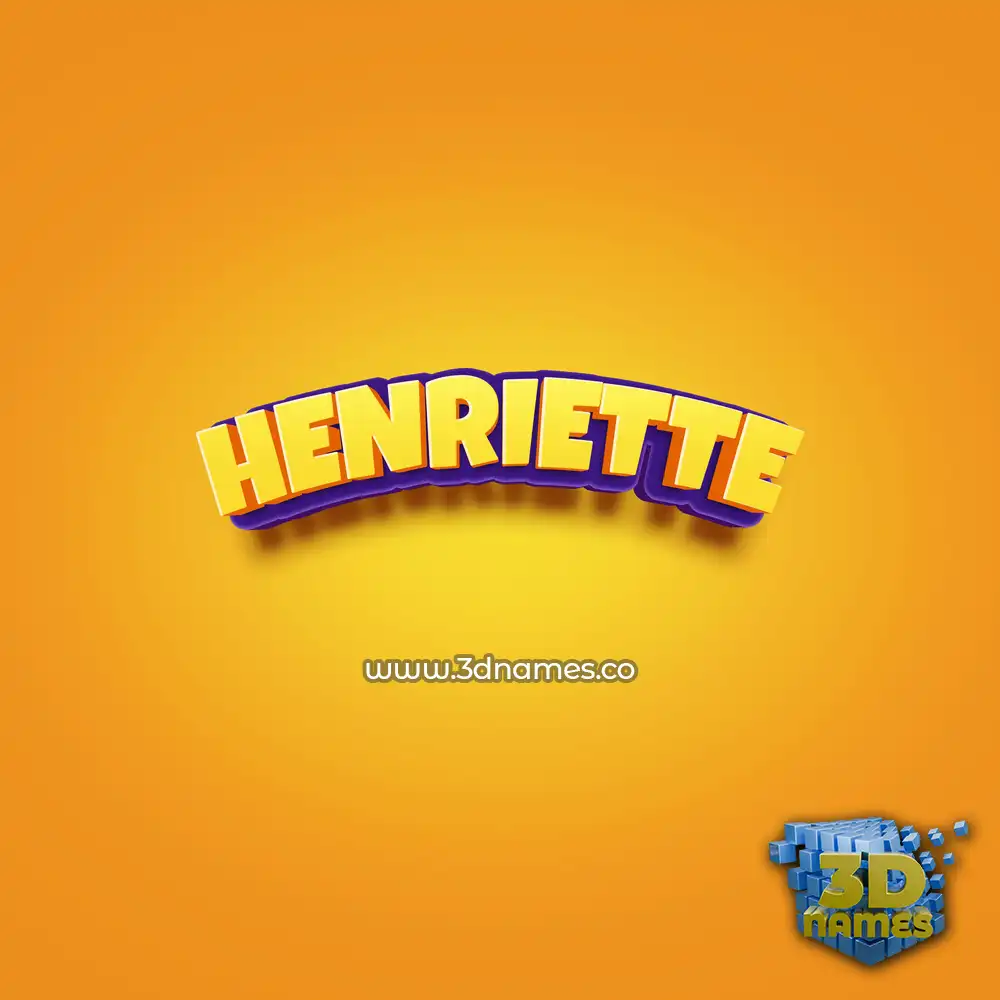 henriette in Orange Toon style - 3D name wallpaper