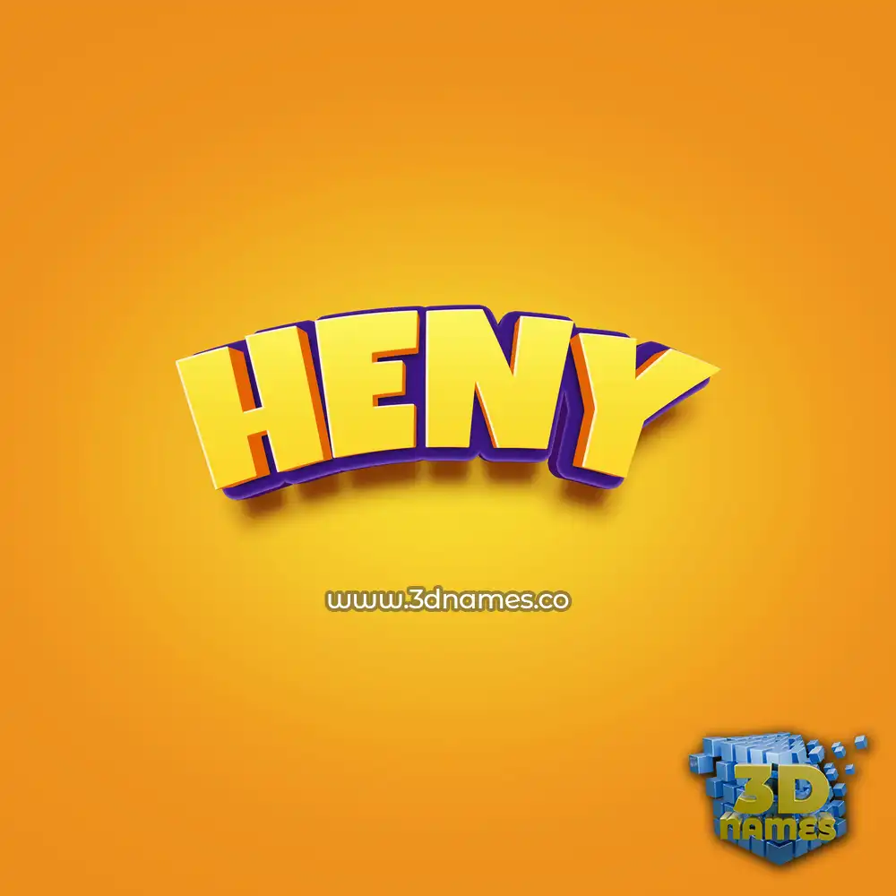 heny in Orange Toon style - 3D name wallpaper