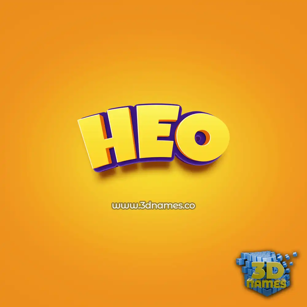 heo in Orange Toon style - 3D name wallpaper