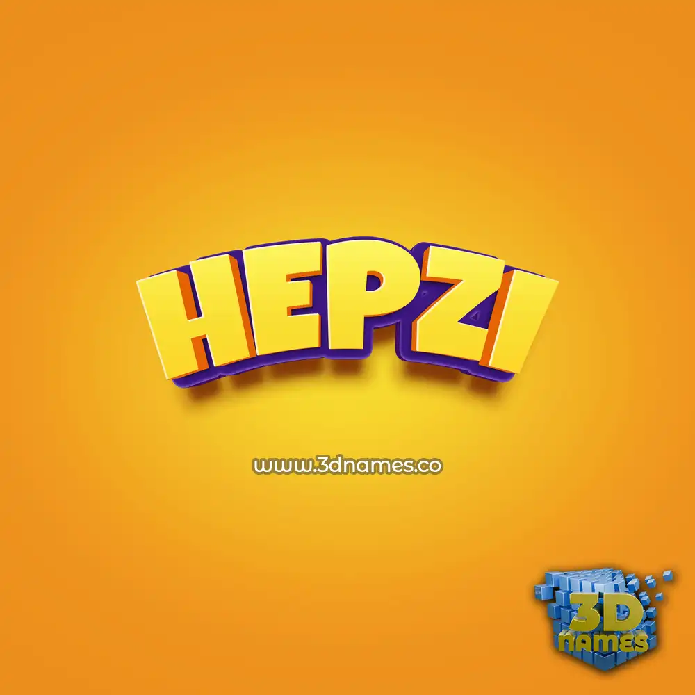 hepzi in Orange Toon style - 3D name wallpaper