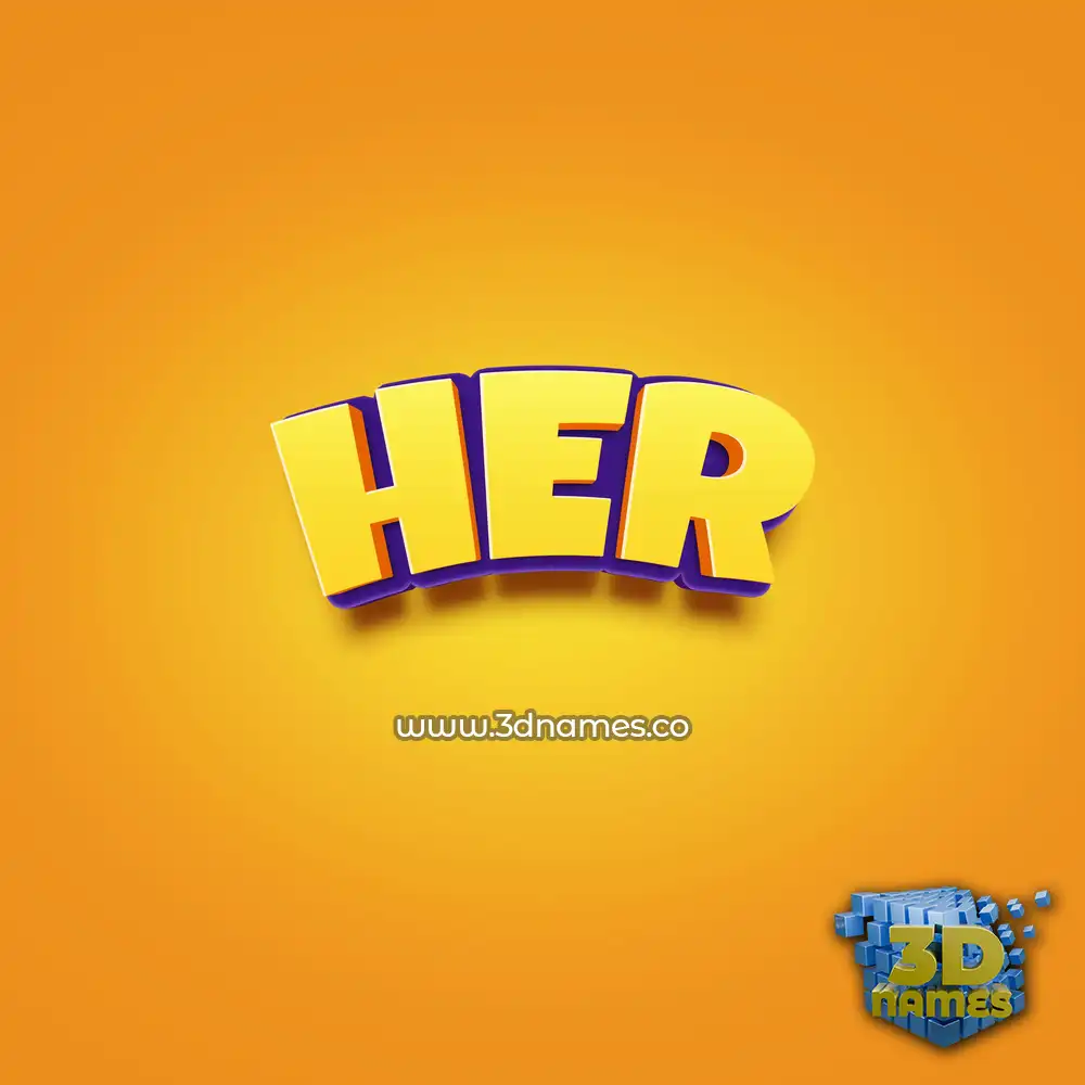 her in Orange Toon style - 3D name wallpaper
