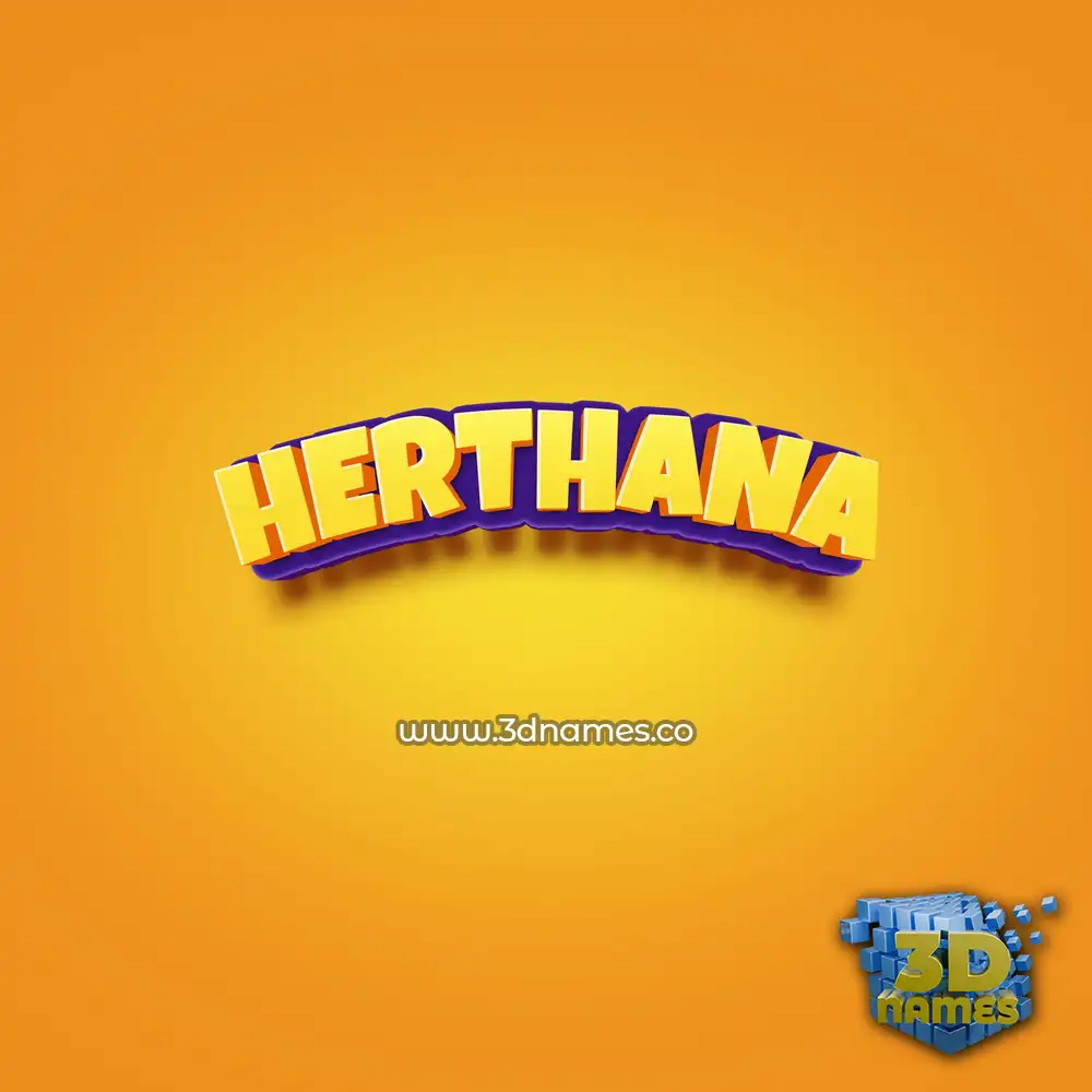 herthana in Orange Toon style - 3D name wallpaper