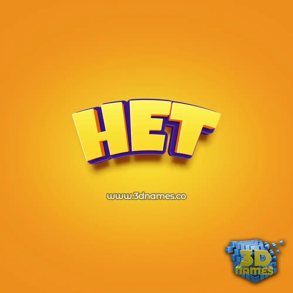 het in Orange Toon style - 3D name wallpaper