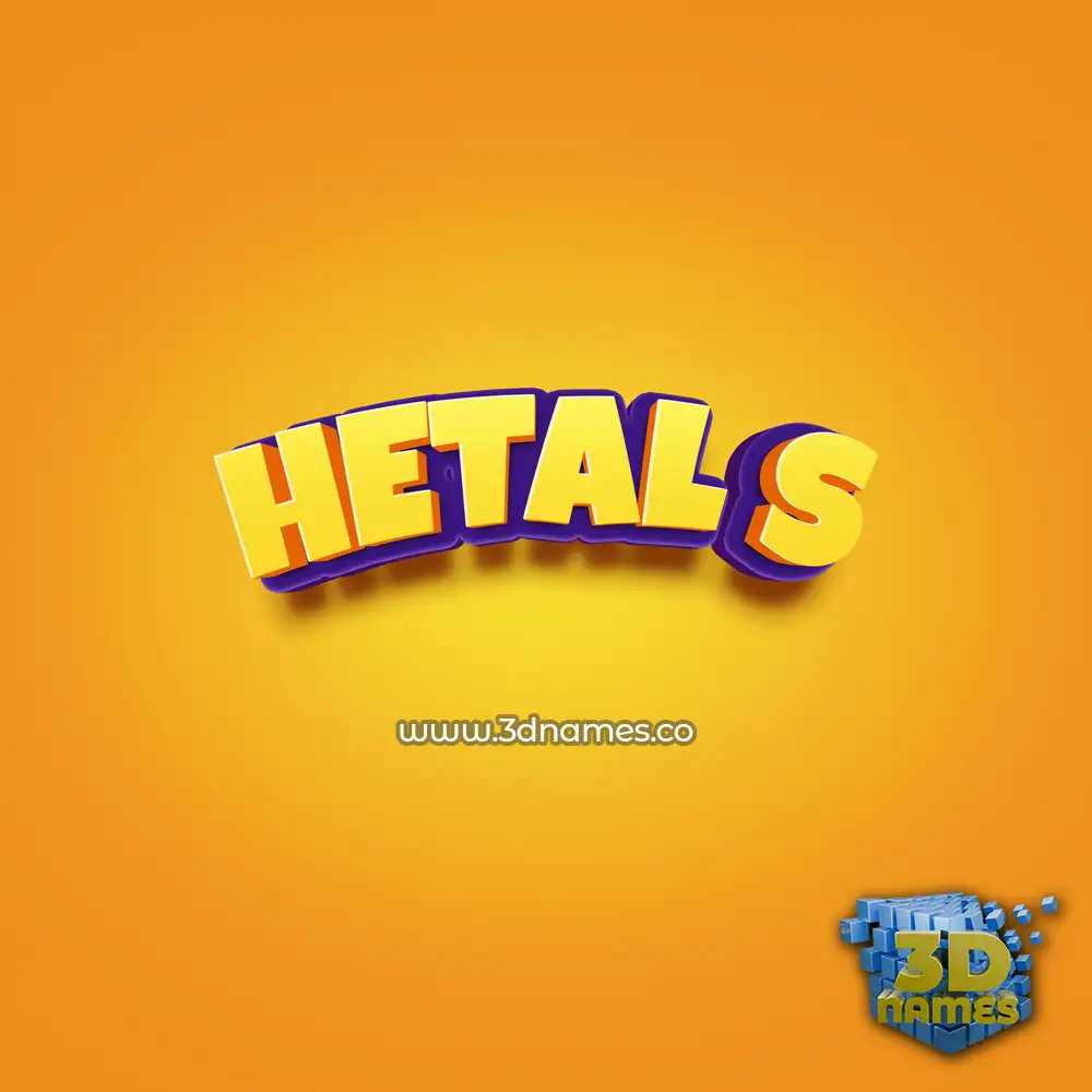 hetal s in Orange Toon style - 3D name wallpaper