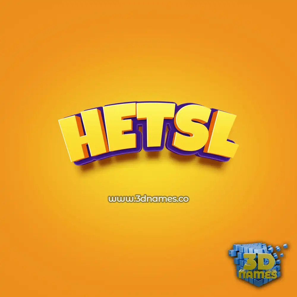 hetsl in Orange Toon style - 3D name wallpaper