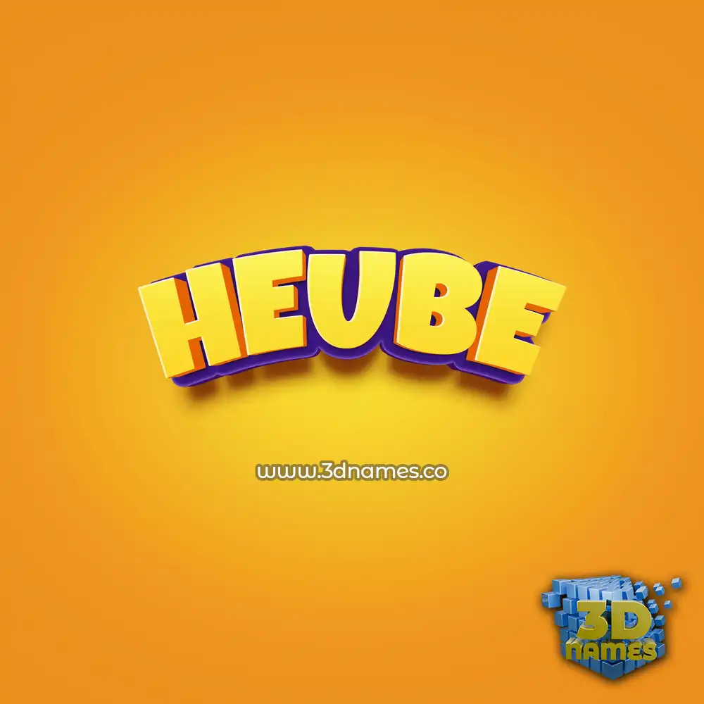 heube in Orange Toon style - 3D name wallpaper