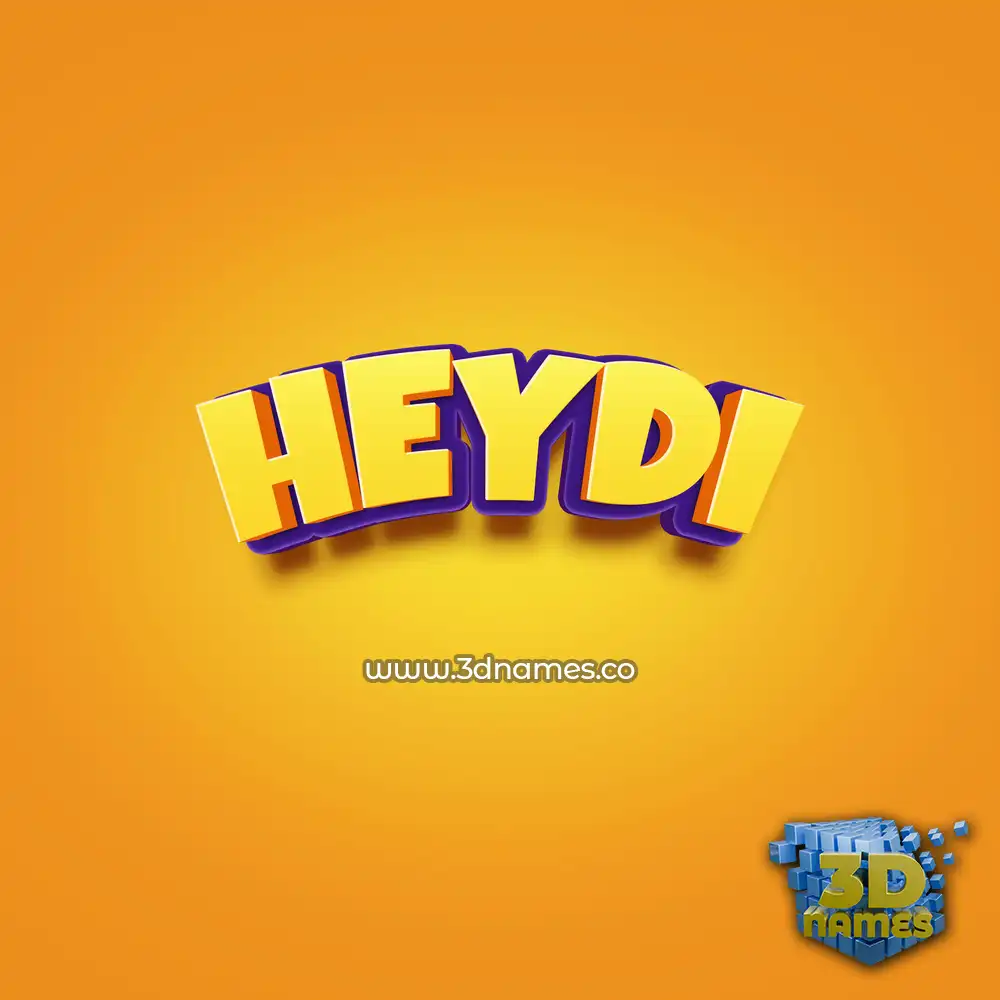heydi in Orange Toon style - 3D name wallpaper