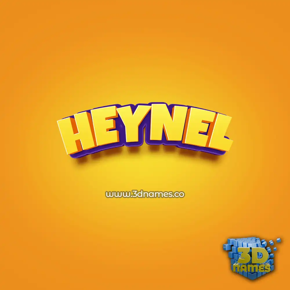 heynel in Orange Toon style - 3D name wallpaper