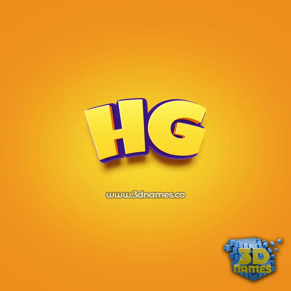 hg in Orange Toon style - 3D name wallpaper