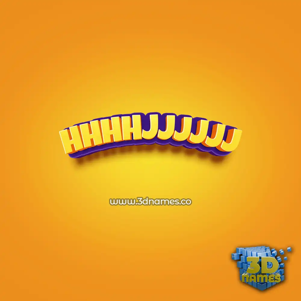 hhhhjjjjjj in Orange Toon style - 3D name wallpaper