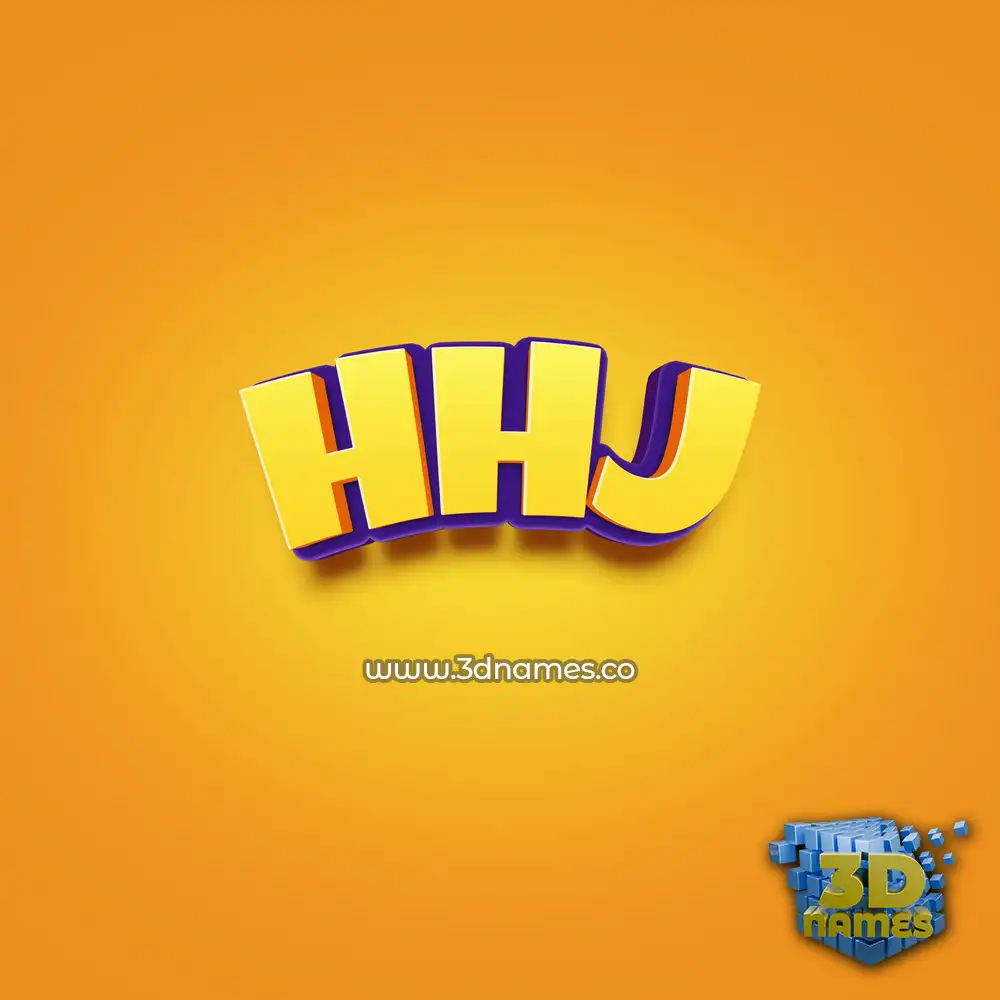 hhj in Orange Toon style - 3D name wallpaper