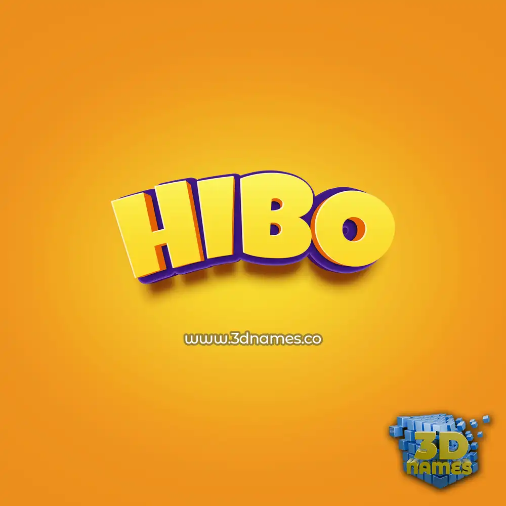 hibo in Orange Toon style - 3D name wallpaper
