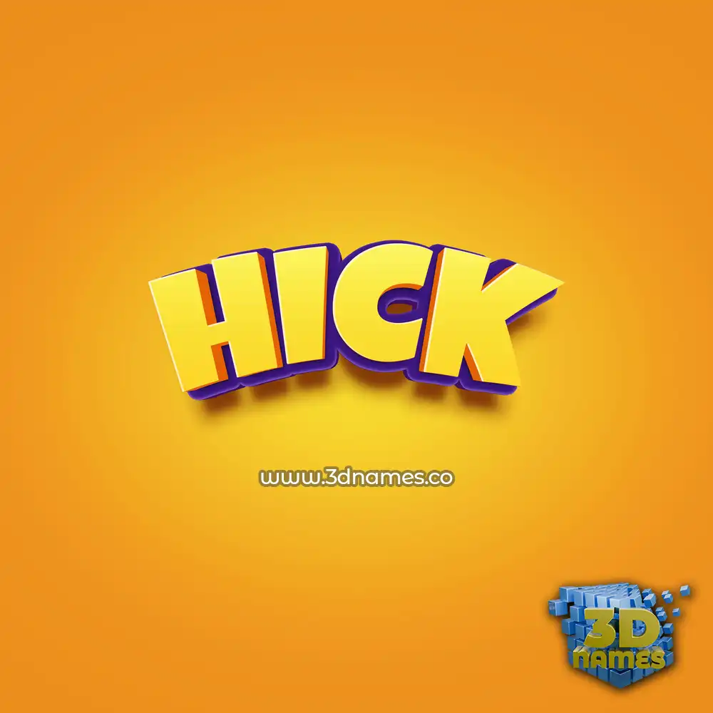 hick in Orange Toon style - 3D name wallpaper