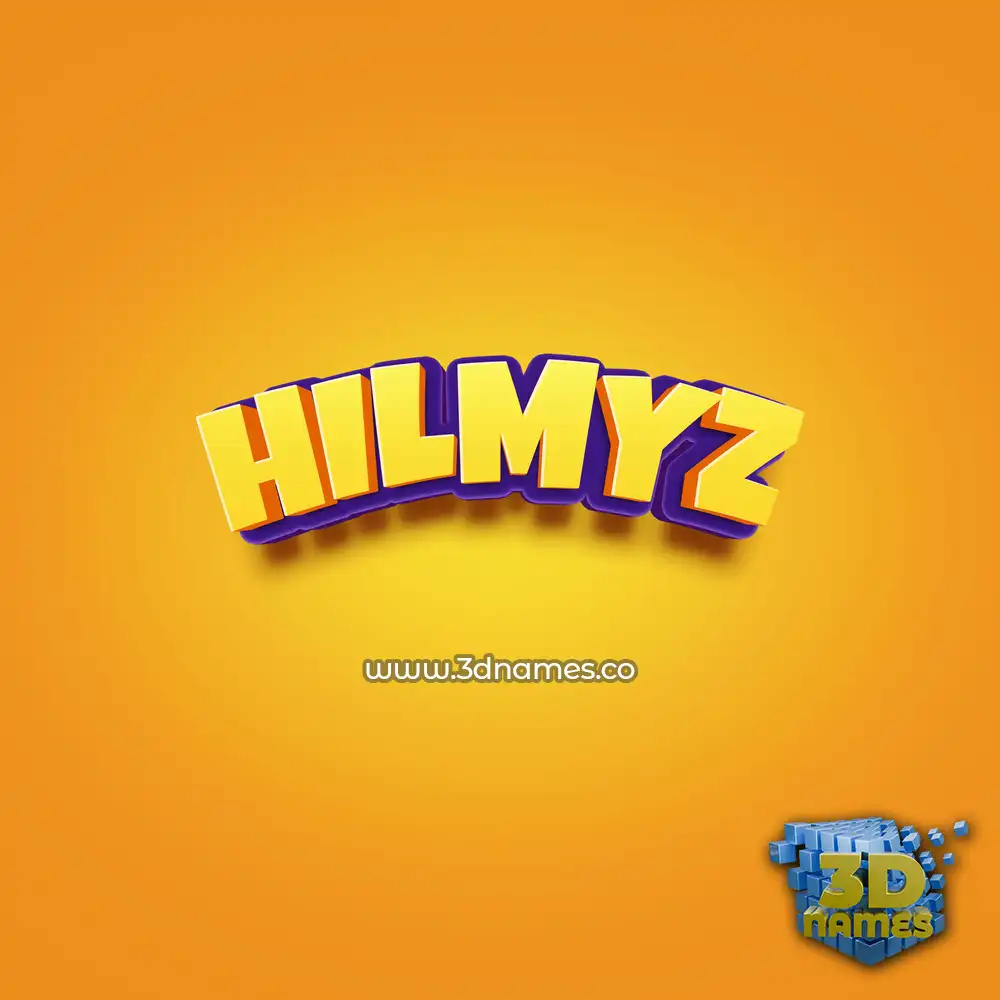 hilmyz in Orange Toon style - 3D name wallpaper