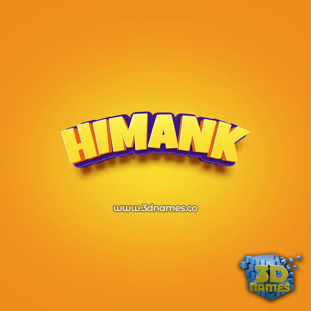 himank in Orange Toon style - 3D name wallpaper