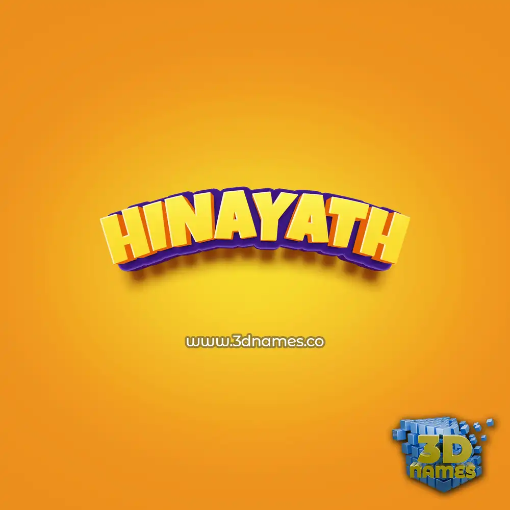 hinayath in Orange Toon style - 3D name wallpaper
