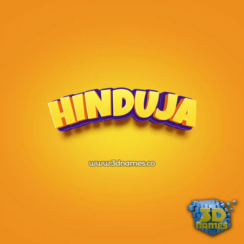 hinduja in Orange Toon style - 3D name wallpaper