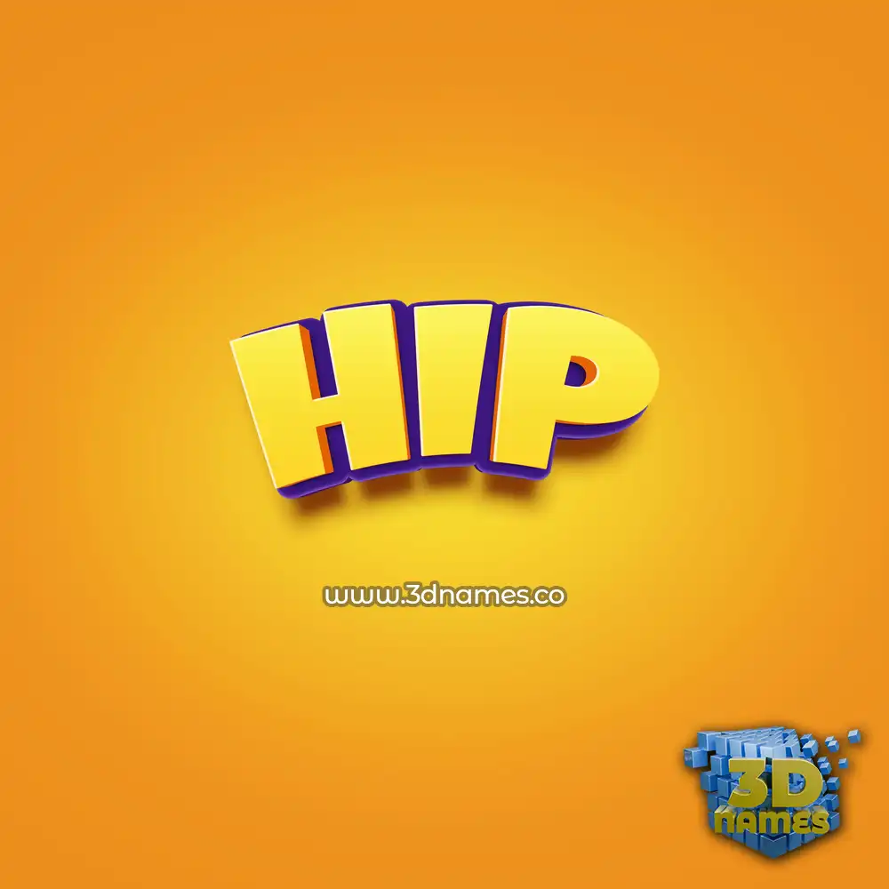 hip in Orange Toon style - 3D name wallpaper