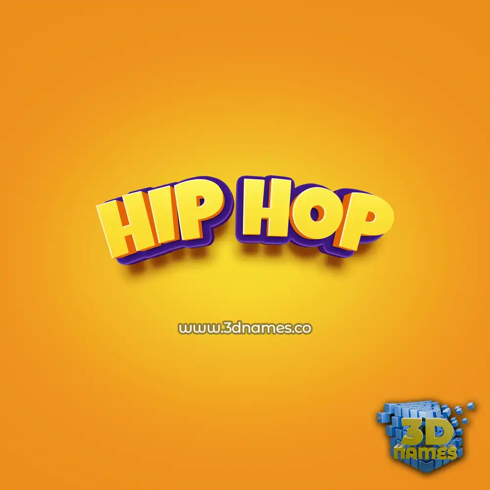 hip hop in Orange Toon style - 3D name wallpaper