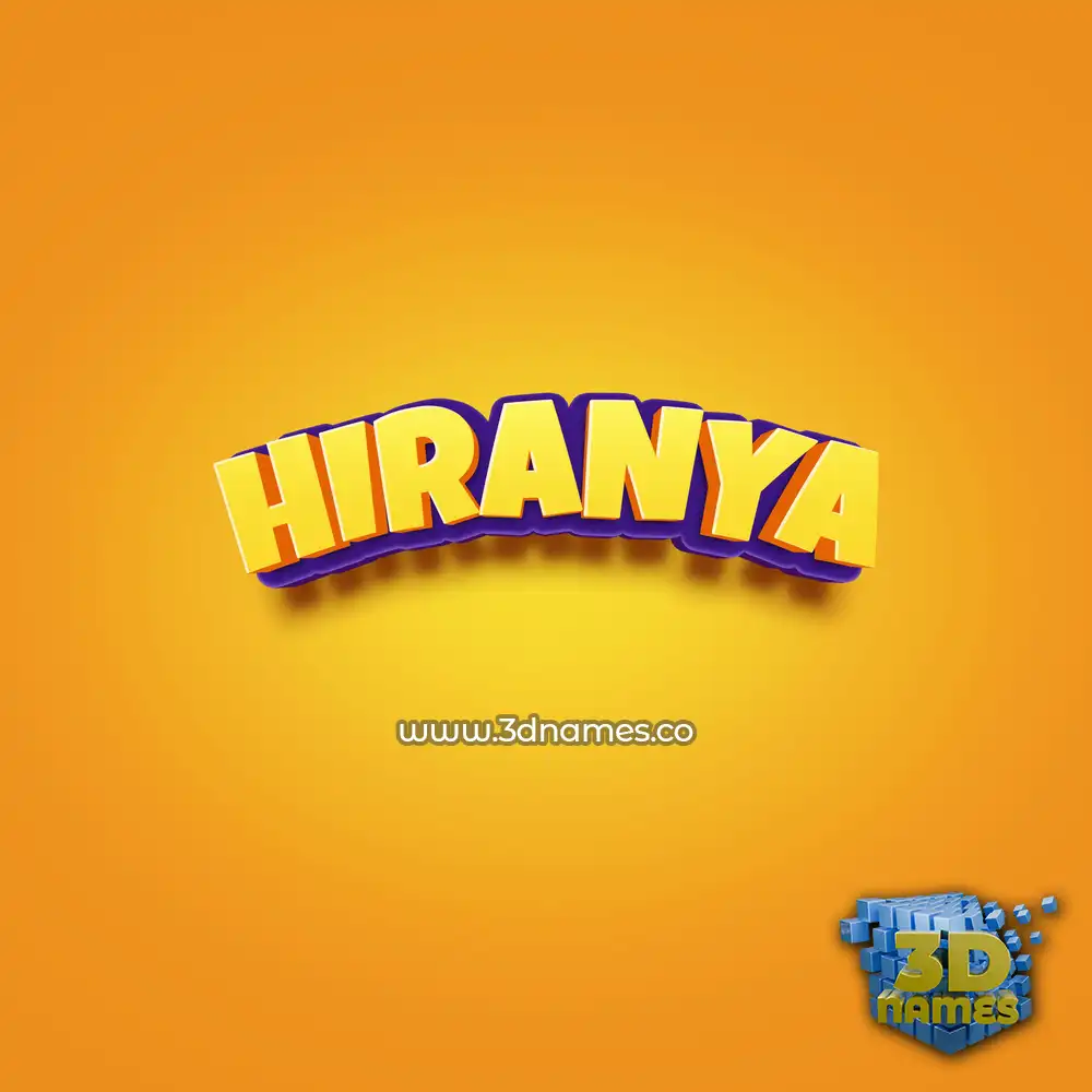 hiranya in Orange Toon style - 3D name wallpaper