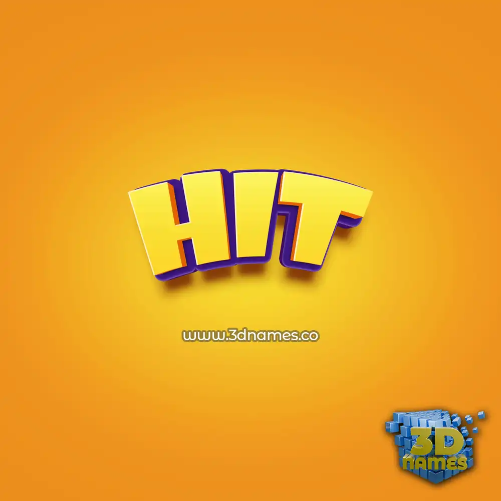 hit in Orange Toon style - 3D name wallpaper