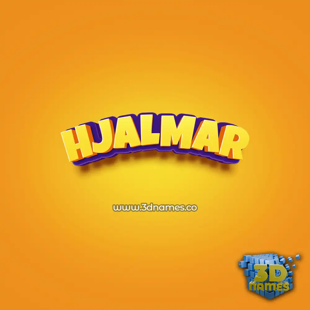hjalmar in Orange Toon style - 3D name wallpaper