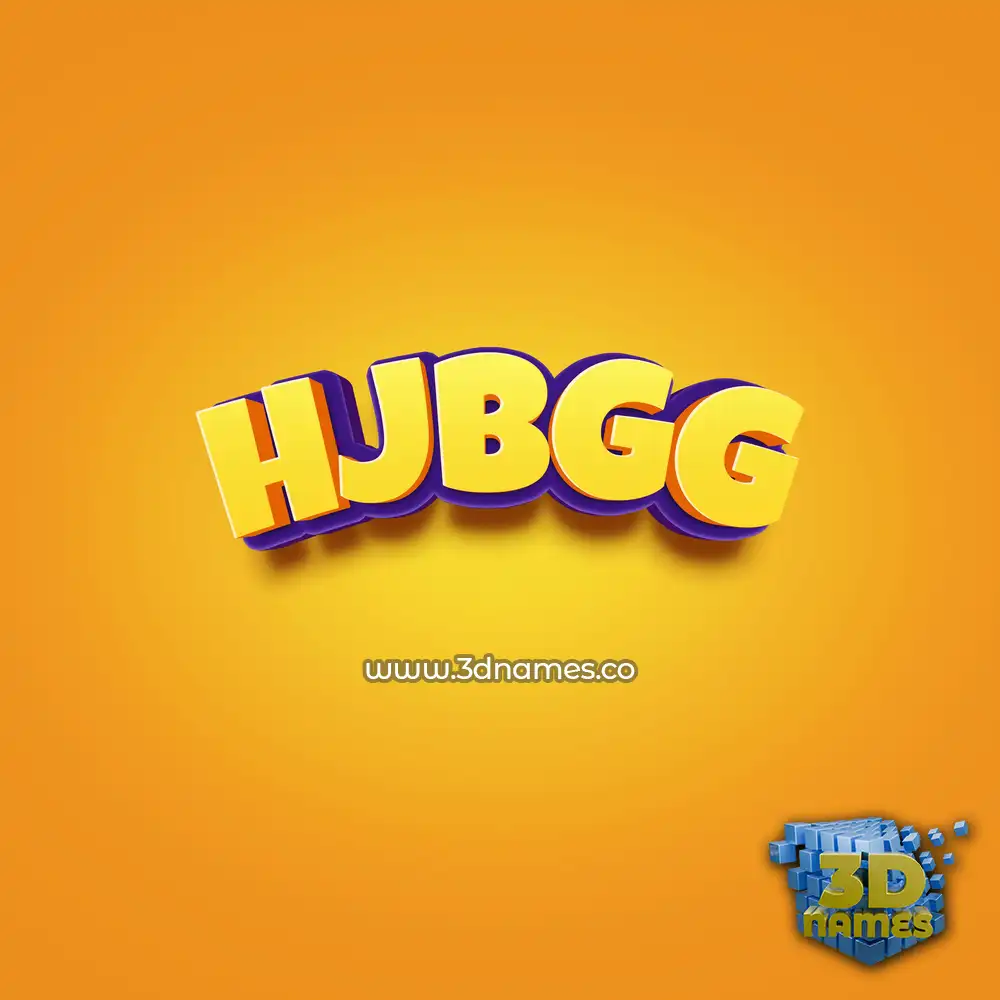 hjbgg in Orange Toon style - 3D name wallpaper