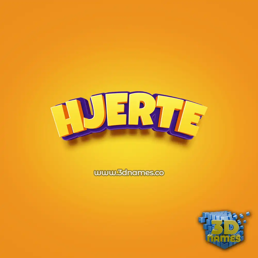 hjerte in Orange Toon style - 3D name wallpaper