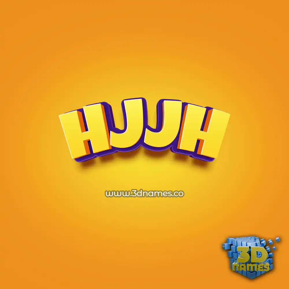hjjh in Orange Toon style - 3D name wallpaper