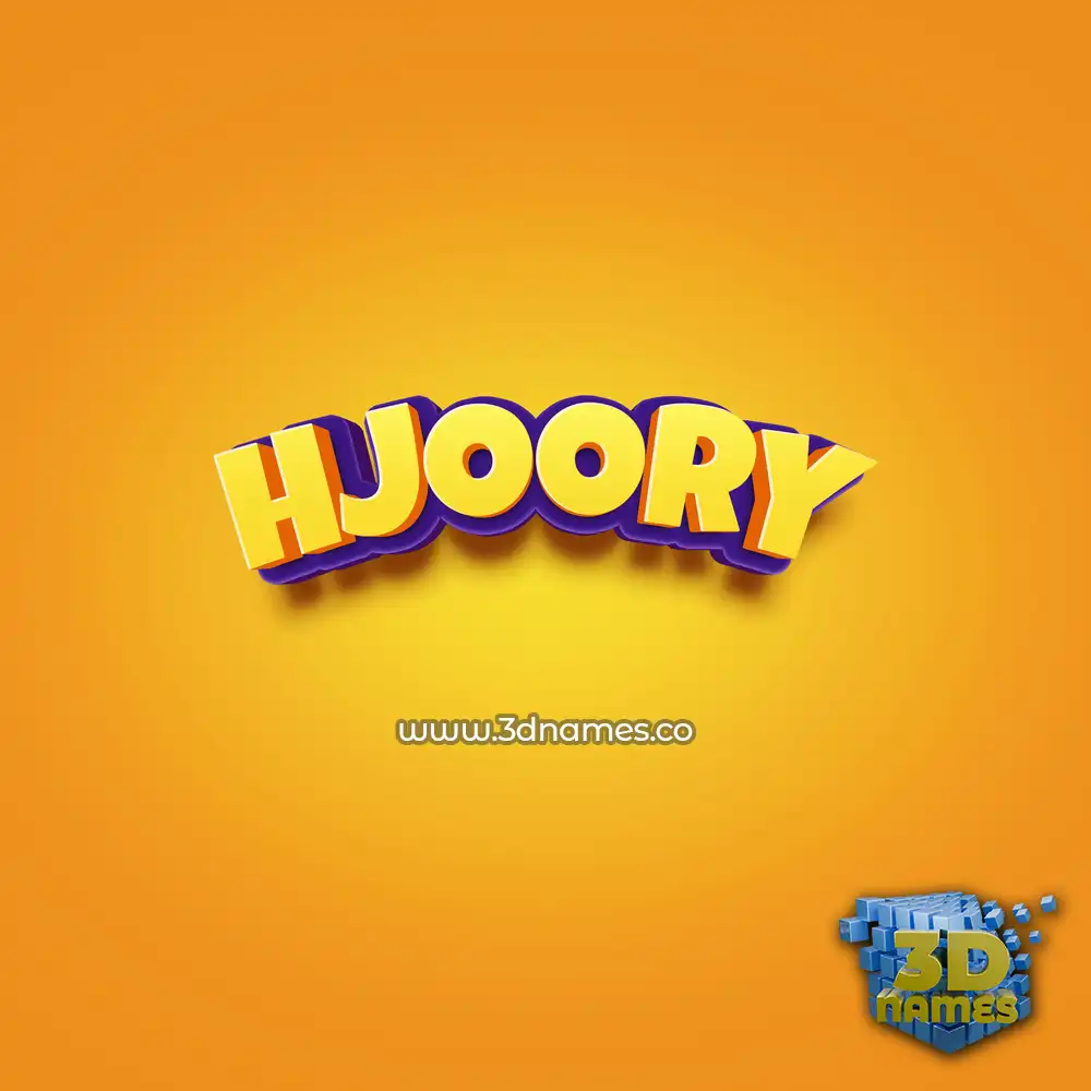 hjoory in Orange Toon style - 3D name wallpaper