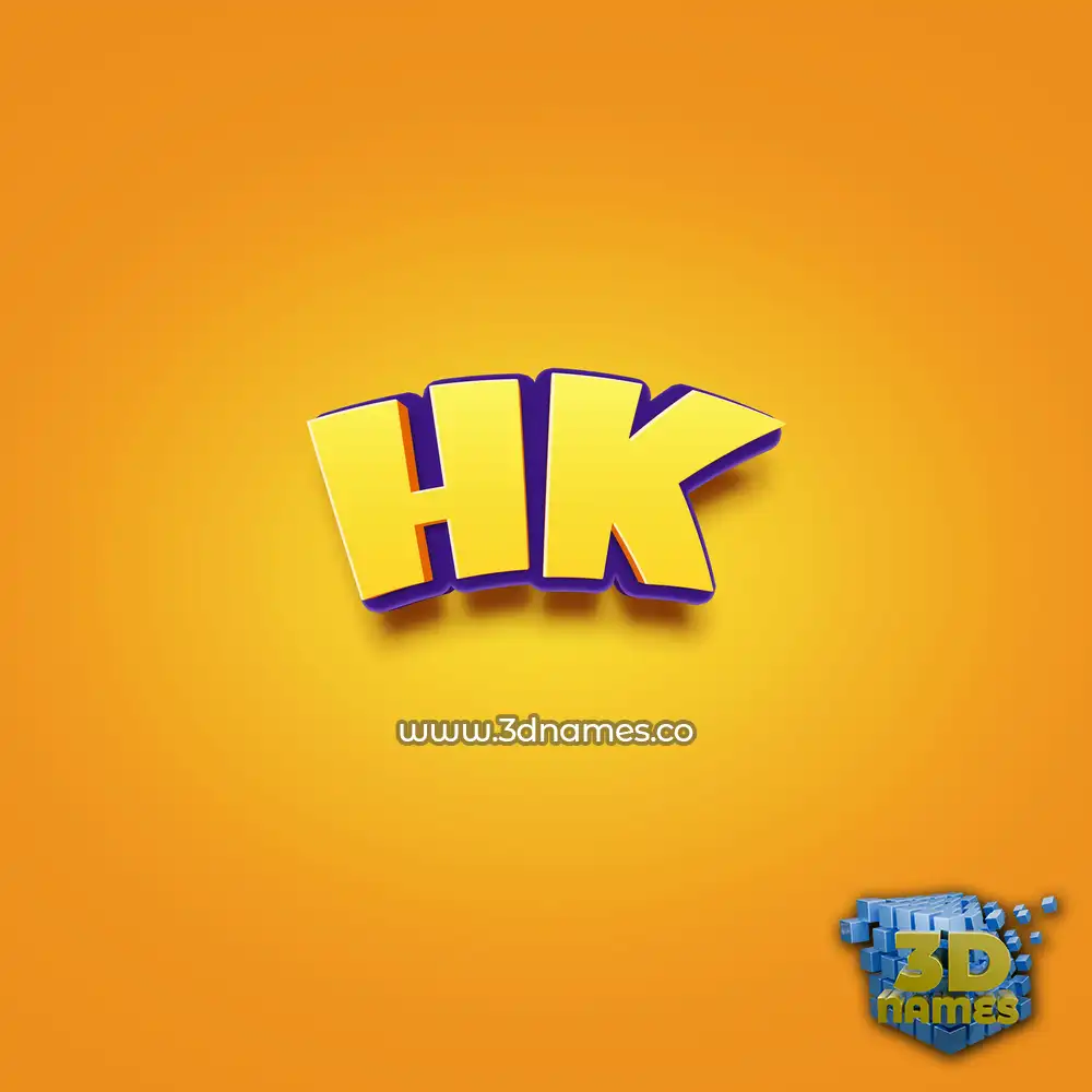 hk in Orange Toon style - 3D name wallpaper