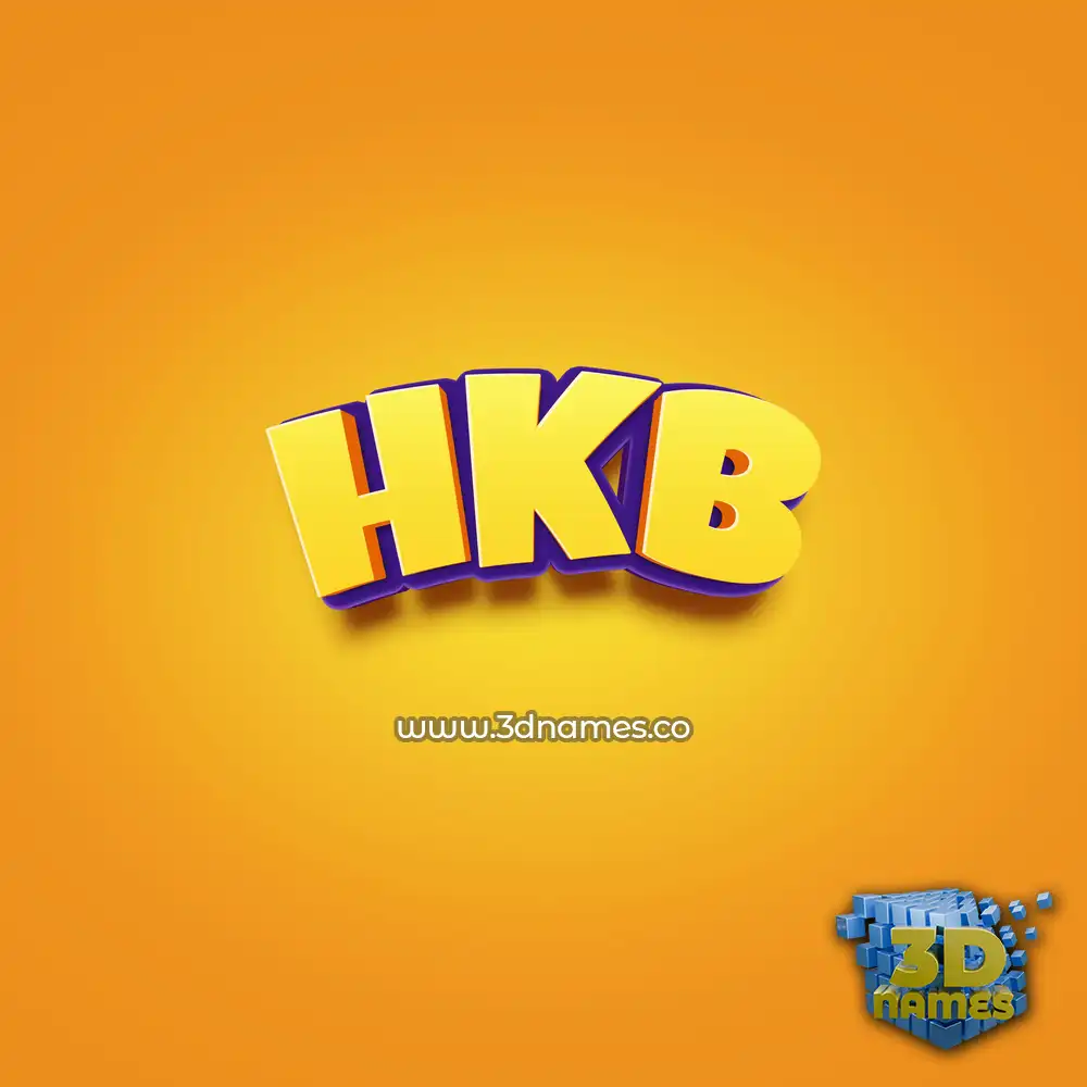 hkb in Orange Toon style - 3D name wallpaper