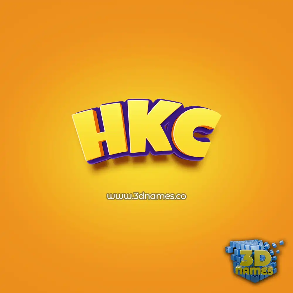 hkc in Orange Toon style - 3D name wallpaper