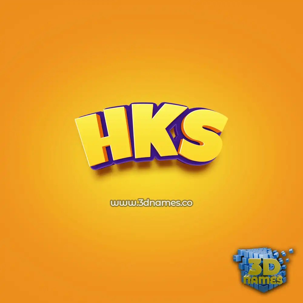 hks in Orange Toon style - 3D name wallpaper