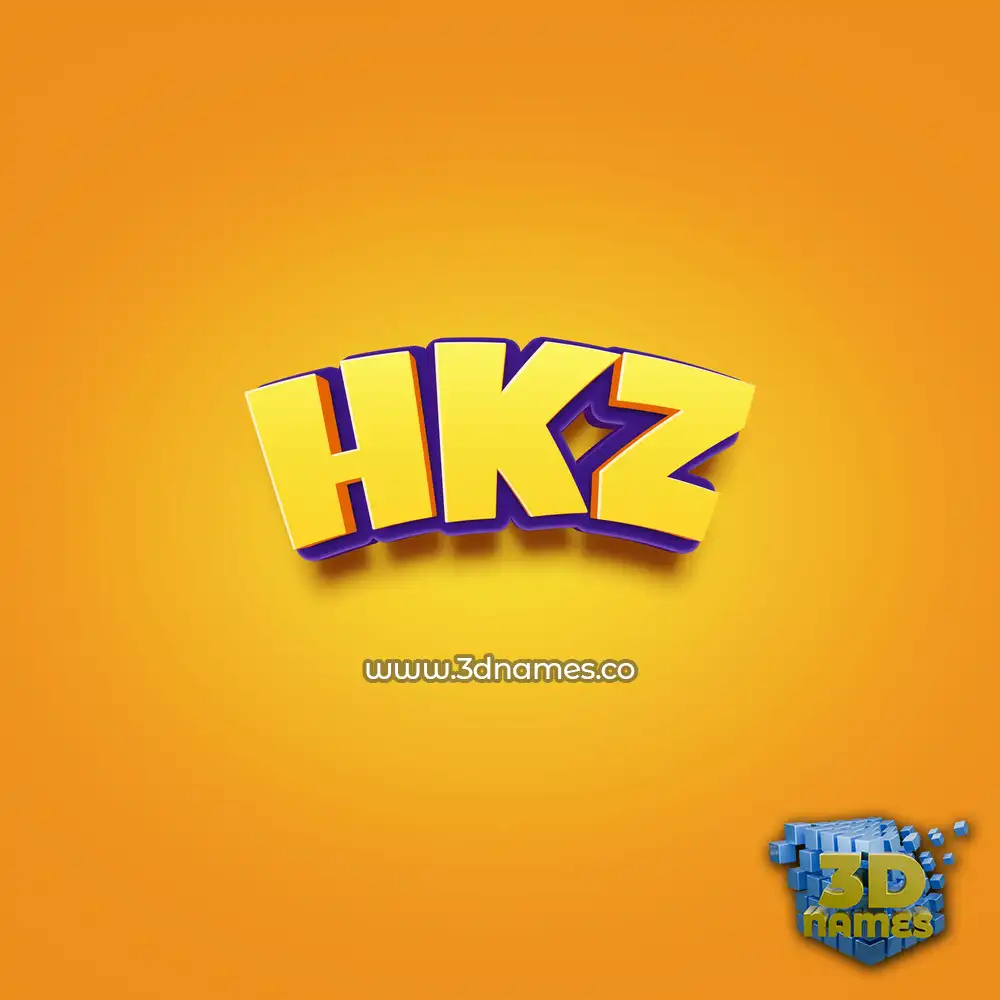 hkz in Orange Toon style - 3D name wallpaper