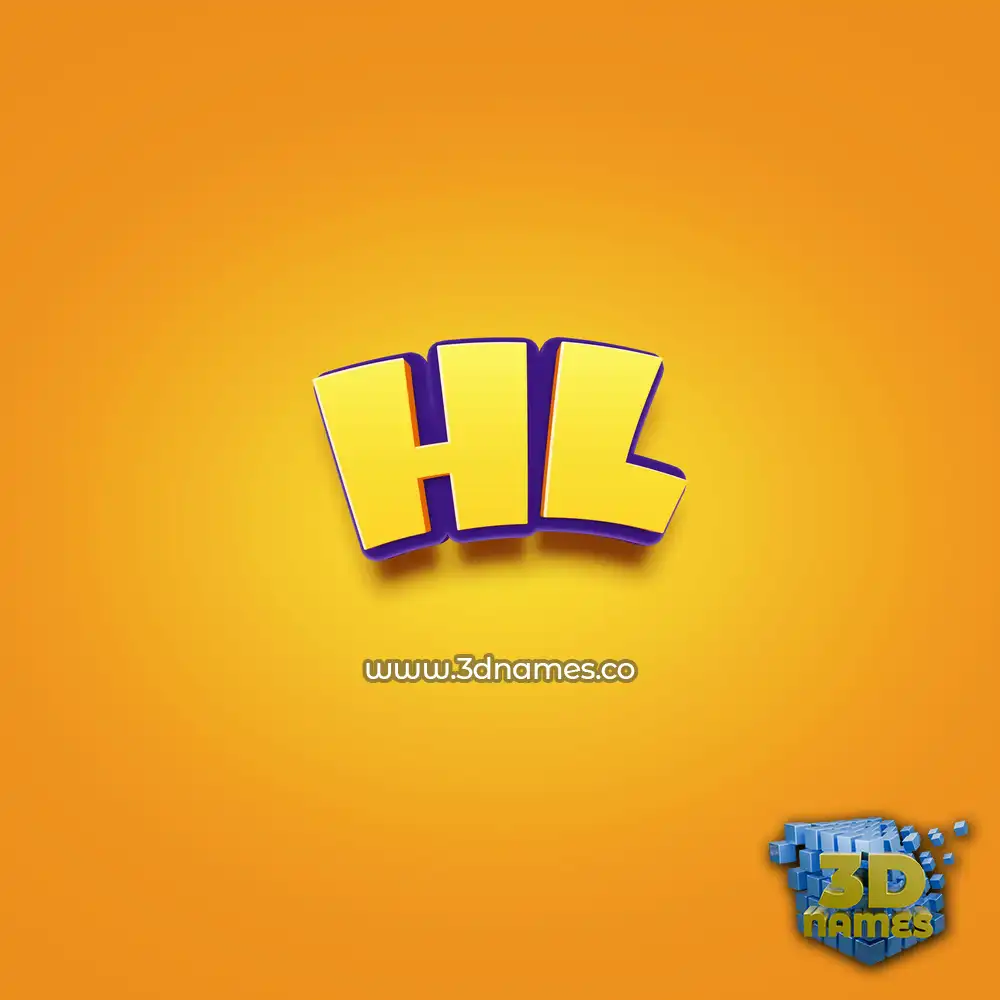 hl in Orange Toon style - 3D name wallpaper