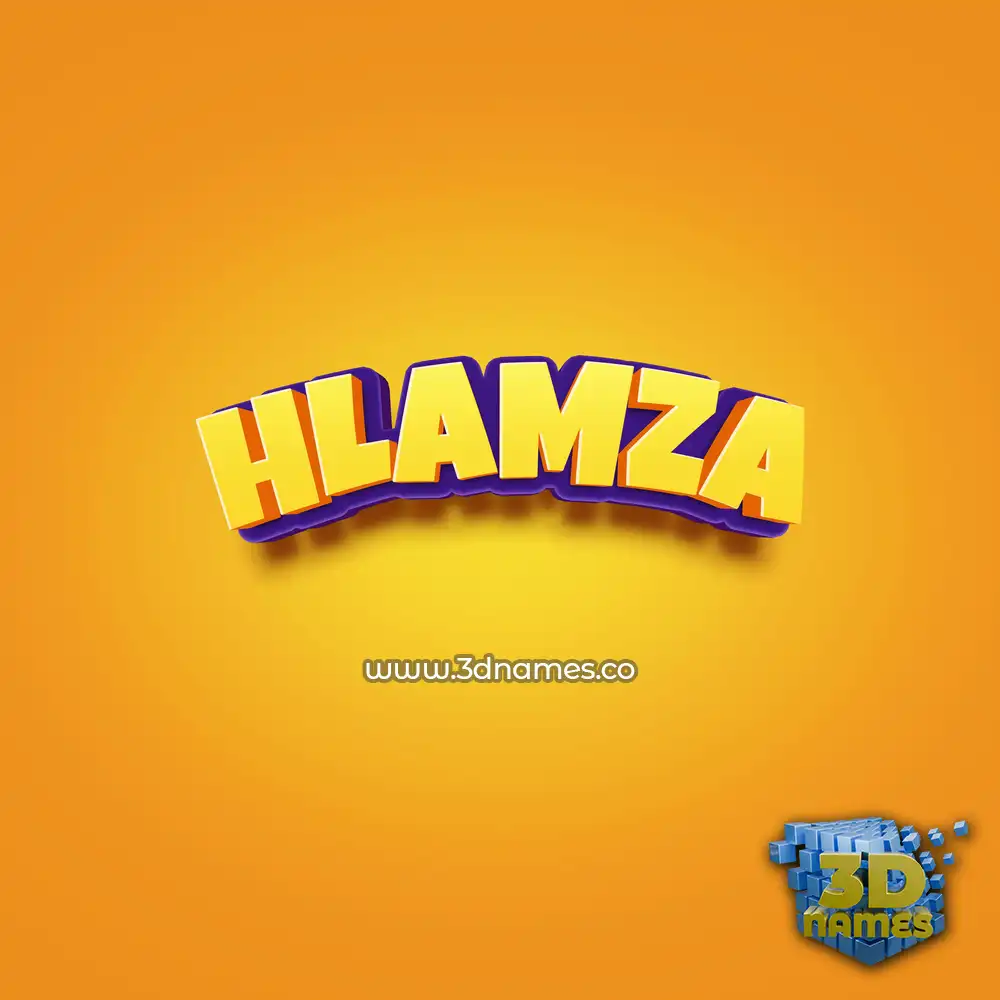 hlamza in Orange Toon style - 3D name wallpaper