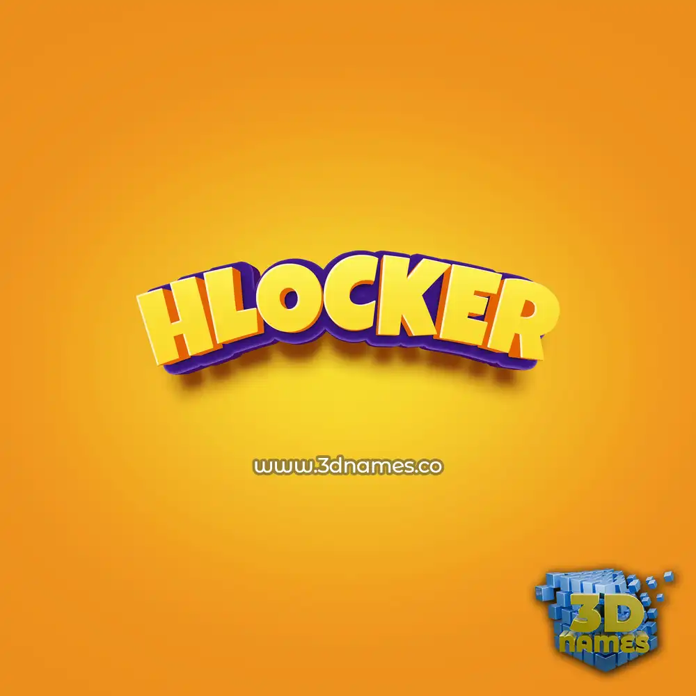 hlocker in Orange Toon style - 3D name wallpaper