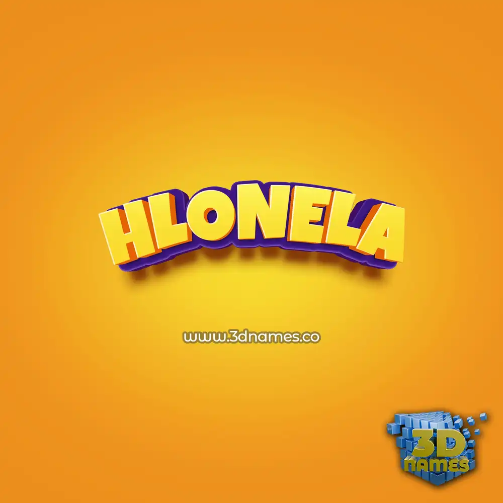 hlonela in Orange Toon style - 3D name wallpaper