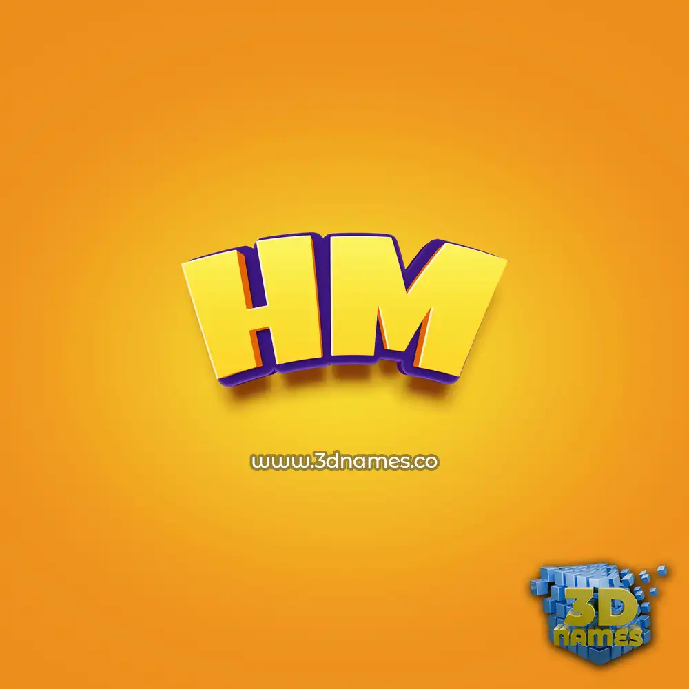 hm in Orange Toon style - 3D name wallpaper