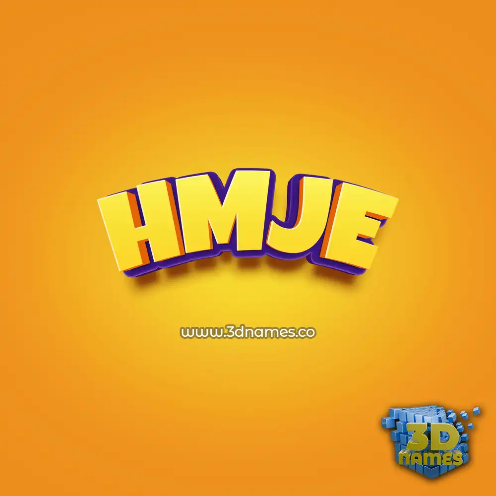 hmje in Orange Toon style - 3D name wallpaper
