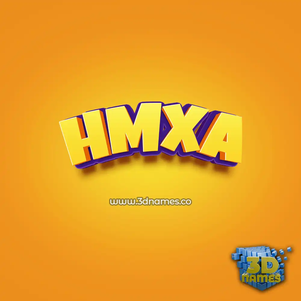 hmxa in Orange Toon style - 3D name wallpaper