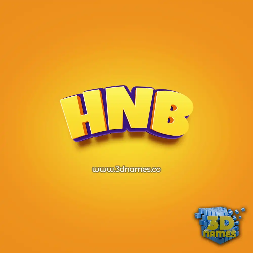 hnb in Orange Toon style - 3D name wallpaper