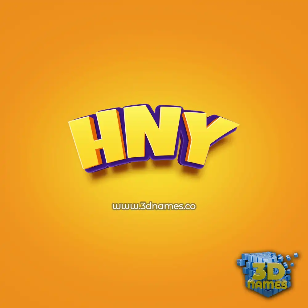 hny in Orange Toon style - 3D name wallpaper