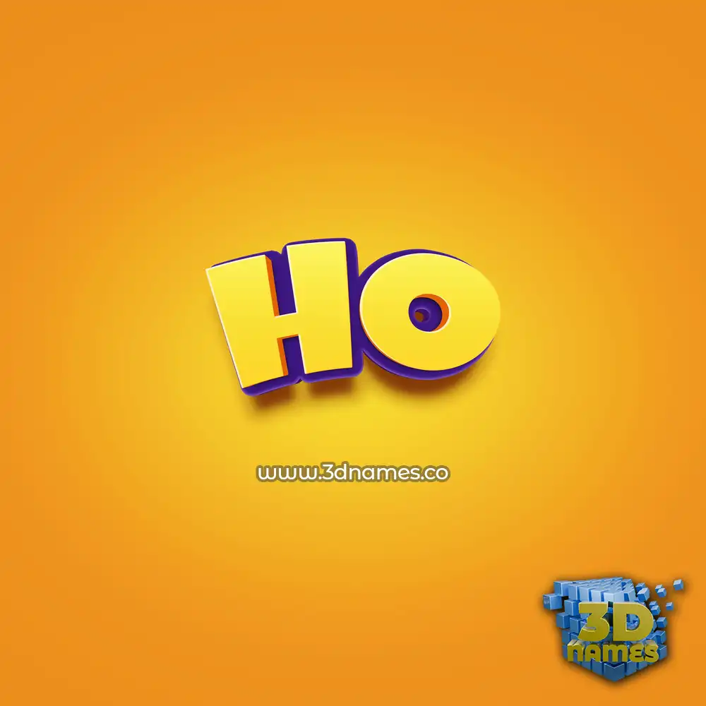 ho in Orange Toon style - 3D name wallpaper
