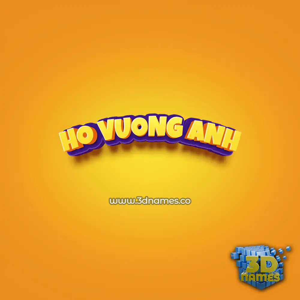 ho vuong anh in Orange Toon style - 3D name wallpaper